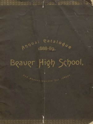 cover image of Beaver Area High School - Annual - 1889